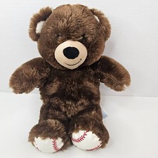 Build A Bear Baseball Teddy Plush Brown Bear Stuffed Animal Toy