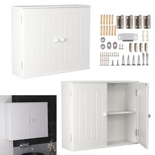 Bathroom Wall Cabinet Medicine Cabinet Storage Organiser Cupboard, with 2 Doors