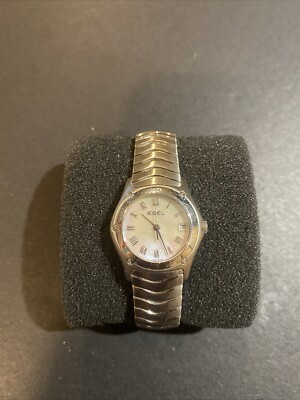 Ebel Classic Wave Stainless Steel MOP Roman Numeral Dial Watch E9087F21