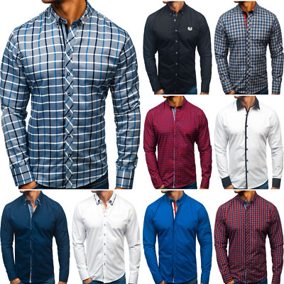 Freizeithemd Herrenhemd Langarm Casual Slim Fit Herren Mix BOLF 2B2 Classic