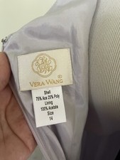 NWT Vera Wang Bride Lilac Elegant Soft Satin Cowl Neck Open Back Mermaid Gown L
