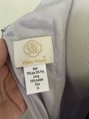 NWT Vera Wang Bride Lilac Elegant Soft Satin Cowl Neck Open Back Mermaid Gown L