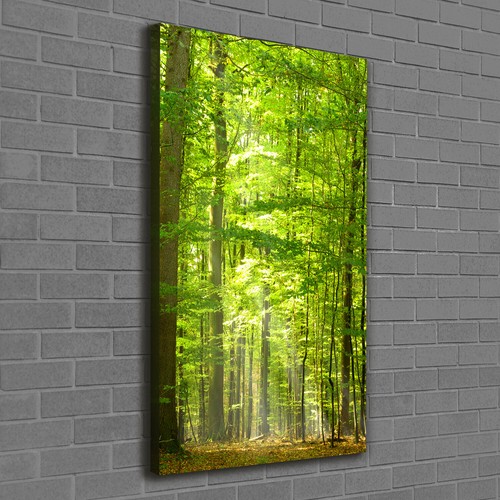 WallClassics - Toile - Chalet en bois le long du chemin dans la forêt