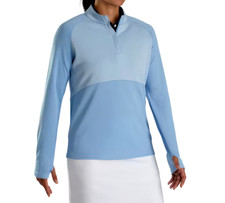 New FootJoy Heather Block Half Zip Midlayer Dusk Blue Women's Medium 29264