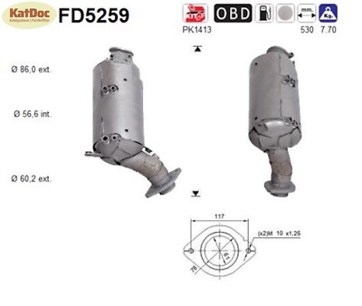   Ruß-Partikelfilter für Toyota Hilux/Land Cruiser Prado, 2.4/2.8 D, Euro 6