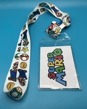 Nintendo Super Mario Lanyard With ID Badge Holder And Mario Charm