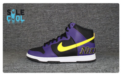 Nike Dunk High EMB Lakers Black Purple Sneakers DH0642-001 | eBay