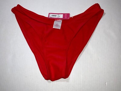 Xhilaration  RED  Bikini BOTTOM ONLY High leg scoop Juniors - Large size