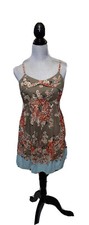 Angie Dress, Size Large,  Tan floral dress with spahetti straps.  