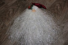Vintage Santa Claus Head Hanging Christmas Ornament Large 15" Great For Wreaths