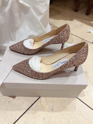 Jimmy choo Romy 60 glitter pink gold size 36/Uk3 new with box