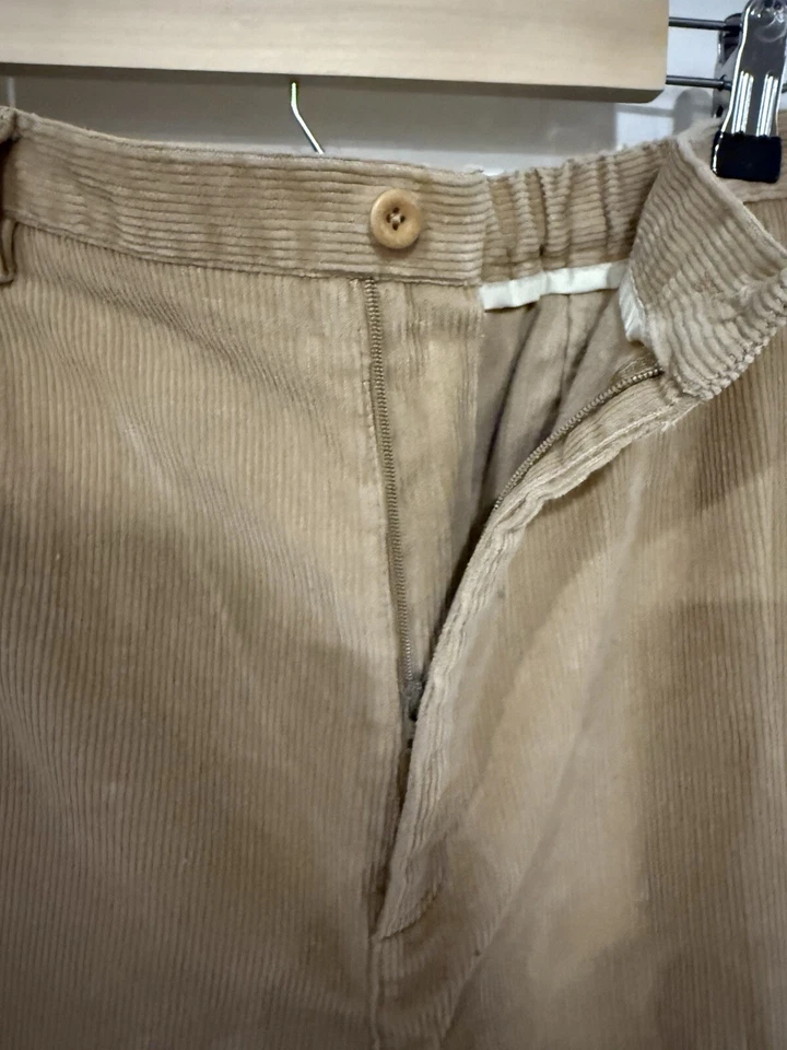 VTG? Lands End Corduroy Pants Womens Sz 14 Sandy  Brown Pull On Elastic Waist - Image 3 of 4