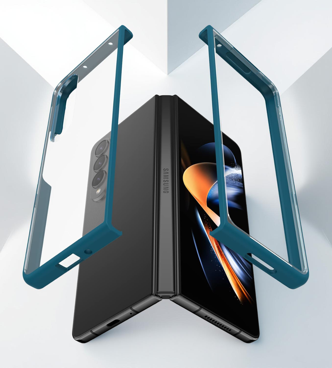 OtterBox Thin Flex Case for Samsung Galaxy Z Fold4 Clear/Blue