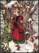 Winter's Gift - DIY DMC Color Chart Counted Cross Stitch Patterns Needlework