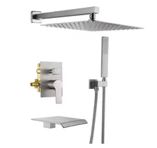 FLG 1-Handle 1-Spray Tub & Shower Faucet + Hand Shower & 12" Shower Head NEW