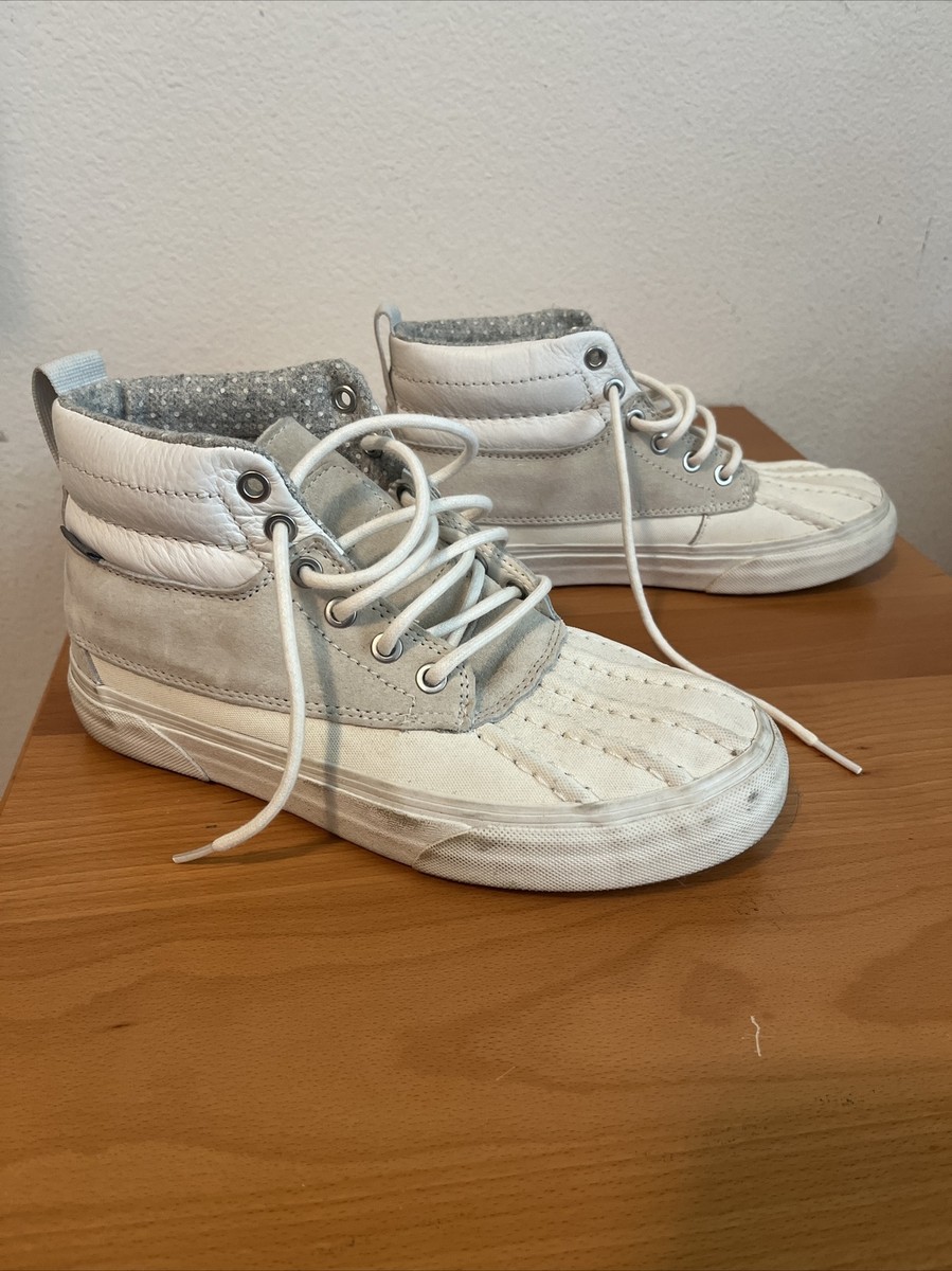 SIZE 8W VANS SK8 HI DEL PATO SCOTCHGARD WHITE