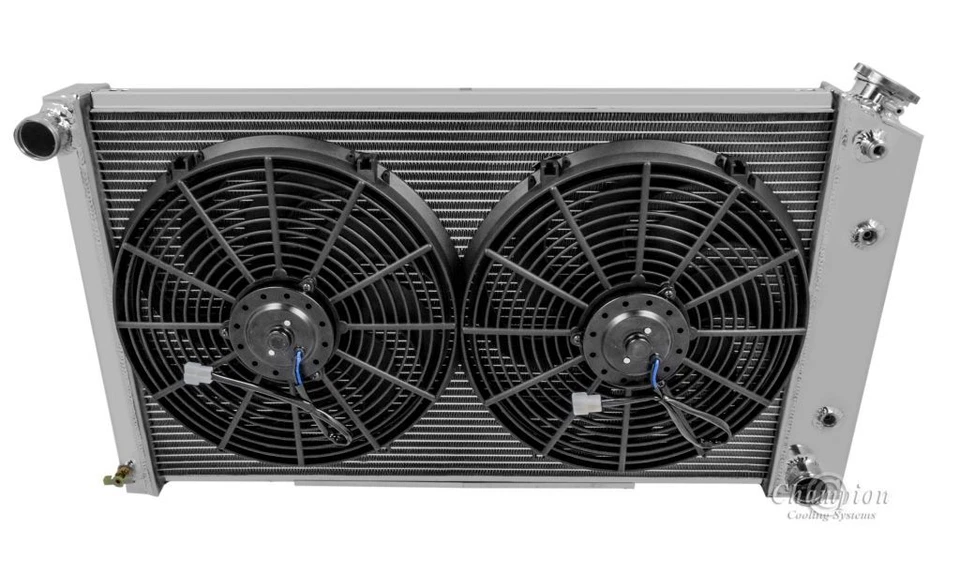 1968-1973 Chevy Chevelle All Aluminum 3 Row KR Champion Radiator Fan Combo Foto 3 de 4