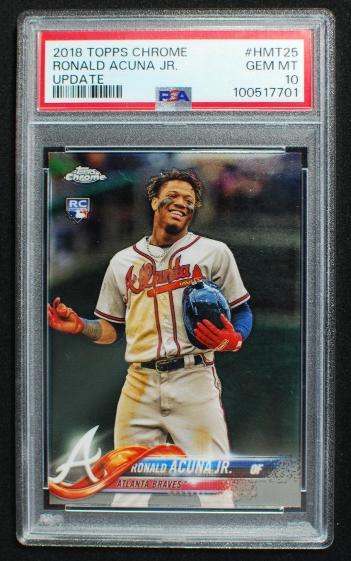⚾ RONALD ACUNA JR - 2018 Topps Chrome Update Rookie RC #HMT25 - GEM MINT PSA 10