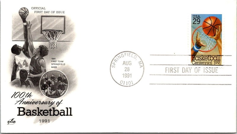 BASKETBALL 100th Anniversary 1991 FDC Cachet Cover