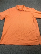 Cutter & Buck Polo Shirt Mens Large Orange Short Sleeve Golf
