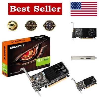 Low Profile Nvidia GeForce GT 1030 2GB PCIe Graphics Card - Perfect for Gaming