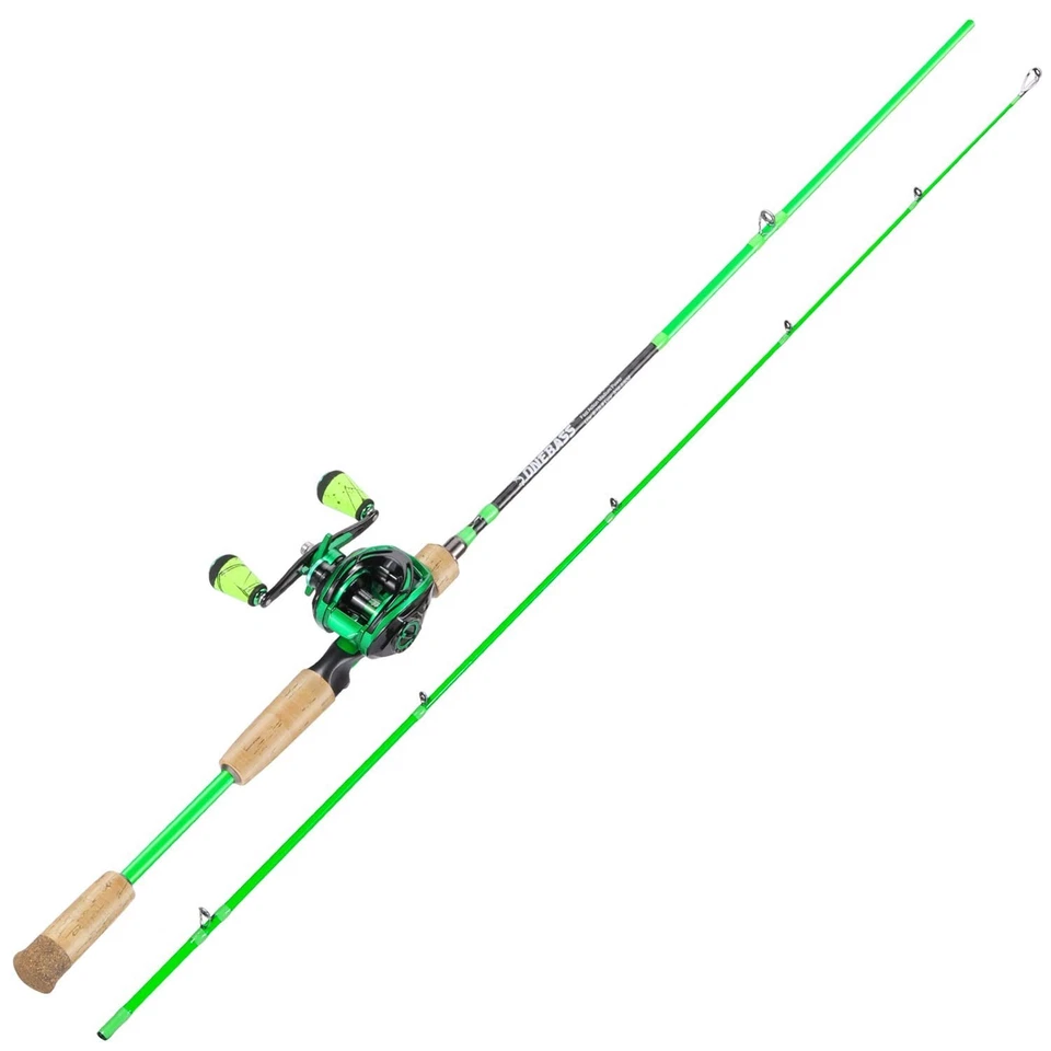 One Bass GT Light molinete giratório e de lançamento e vara de pesca de grafite 2 peças 7 pés - Imagem 4 de 4