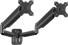 Dual Monitor Wall Mount for 2 Max 32 Inch Computer Screen, Fully Adjustable Gas