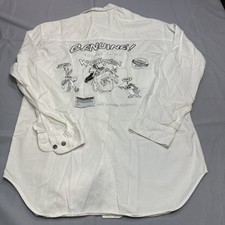 Vintage Looney Tunes Shirt Mens LT White Warner Bros Embroidered Cartoon