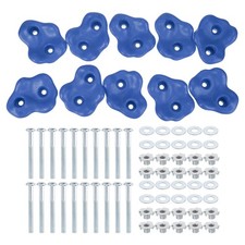 Rock Climbing Holds 10 Pcs Rock Wall with Double Hole for Playground Blue-B