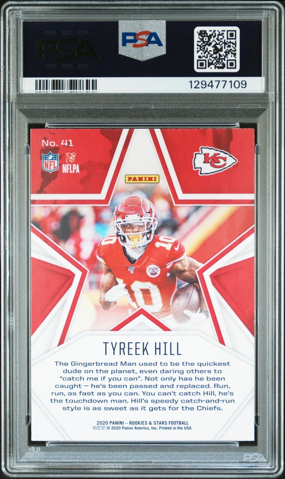 2020 Panini Rookies & Stars Tyreek Hill Signed Auto Chiefs #41 PSA Authentic view 2