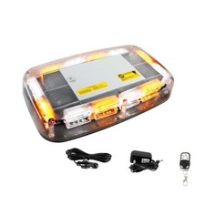 Rechargeable Amber White Emergency Roof Top Strobe Light Wireless Battery, 17