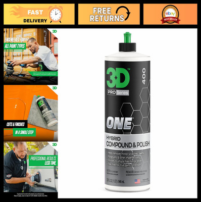 3D Car Scratch & Swirl Remover - Hybrid Rubbing & Buffing Compound 32oz - Paint