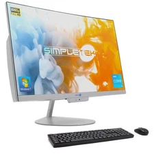 AIO All In One I3 24" Full HD Win 7 Ram 4GB Ssd 120GB Pc Computer Fisso Curvo