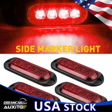 4x Red 4-LED Side Lights Marker RV Trailer Clearance Truck Light Lamp Waterproof