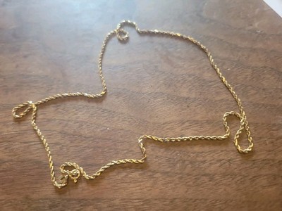 Vintage OROAMERICA 14K Gelbgold 1 mm Seil Twist 18'' Kette Halskette - 1,7 g.