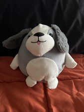 Plush Dog Stuffed Animal Grey And White 7  