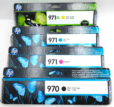 2018 Lot of 4 HP Ink Carts 2 971 Magenta and Cyan 1 971 XL YLW 1 970 BLACK