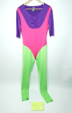 Smiffys Damen 80er Jahre Work Out Kostüm S – Aerobic Overall & Accessoires