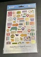 (2) Erin Condren Sticker Sheets PetitePlanner Travel Journal Stickers