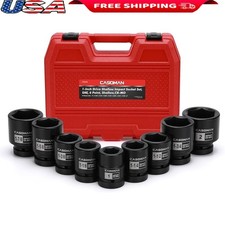 9pc 1inch Drive Impact Socket Set Crmo Heavy Duty Durable Black Phosphate Finish