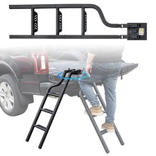 Universal 42" Dual-Side Rotatable Pickup Truck Tailgate Ladder, Foldable Heavy