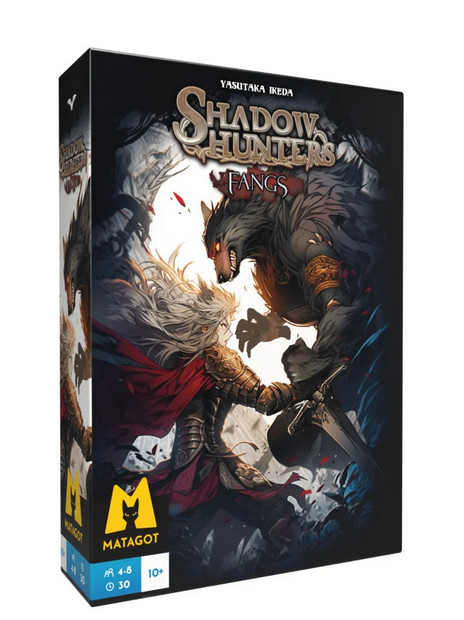 Shadow Hunters Fang Édition jeu de société avec design gothique et cartes toilées