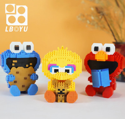 Krümel Monster  Sesamstr. 80er Jahre Diamond Bricks Klemmbausteine Set 618+ pcs