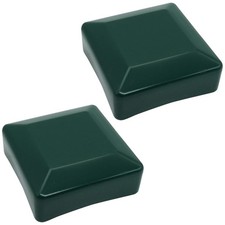Lot de 2 caches de poteau de clôture carrés en plastique vert 70 x 70 mm pour...