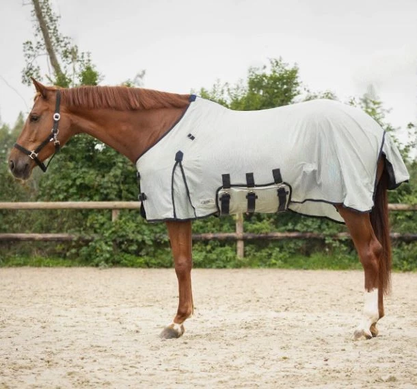 QHP Fliegendecke mit Halsteil und Maske grau - Bild 4 von 4