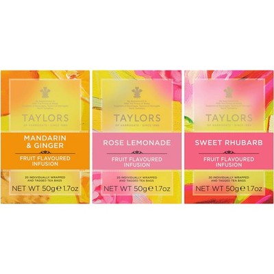 Herbal Tea Fruit Infusions Variety Pack   Mandarin Ginger, Rose Lemonade & Sw...