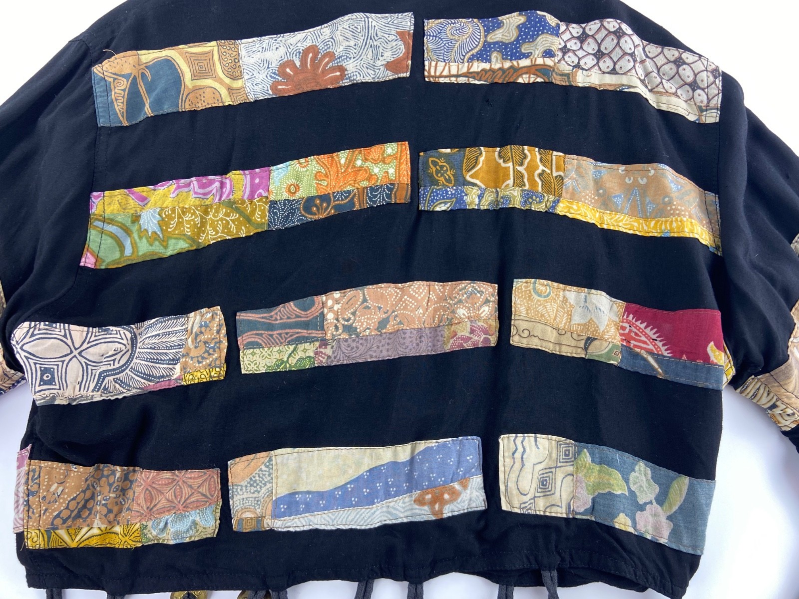 VTG 1980s CACHE Patchwork Cropped Jacket SZ  S Go… - image 12