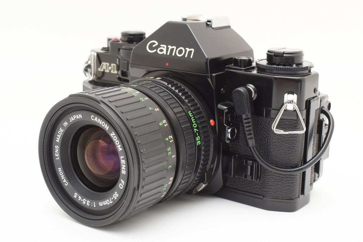 フィルムカメラ Canon A-1 + New FD 35-70mm F4 + WINDER 🎦[N MINT] Canon A-1 35mm SLR Film Camera / NFD 35-70mm f/4 Power