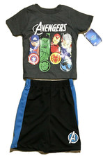 Marvel Avengers 2 piece Shirt  Short Set- Boy's Size 4 NEW