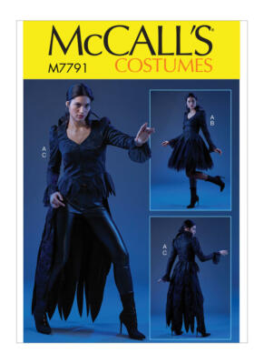 McCall's M7791 Misses Halloween Gothic Vampire Costume Jacket Skirt Pattern 6-14